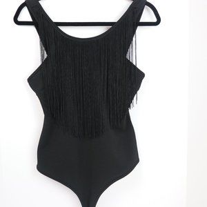 Black Fringe Bodysuit
